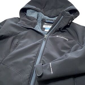 COLUMBIA Hooded Omni Wind Block Black Lined Coat S